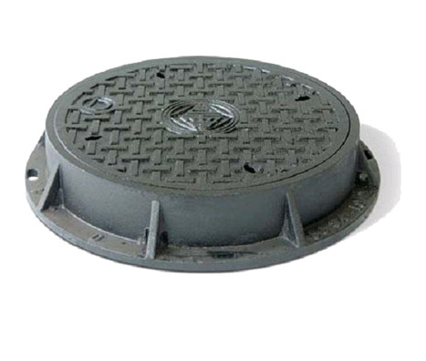 Đen bitumen phủ đúc sắt vỏ lỗ cống kim loại Double Seal Logo tùy chỉnh
